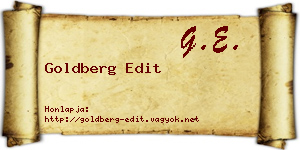 Goldberg Edit névjegykártya